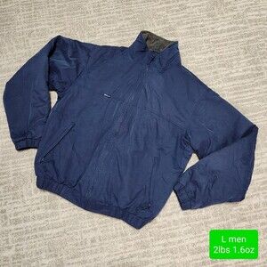 Columbia men's fleece lined utility windbreaker jacket blue size L